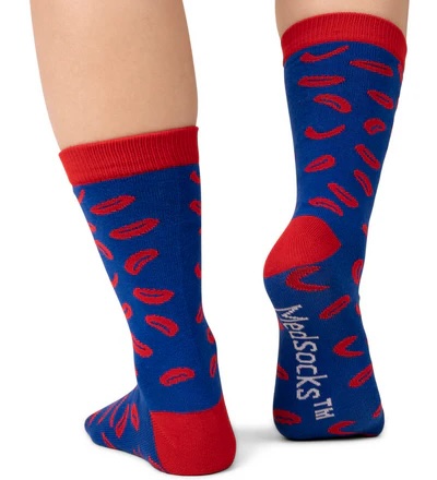 sikkelcelsokken Medsocks blauw rood